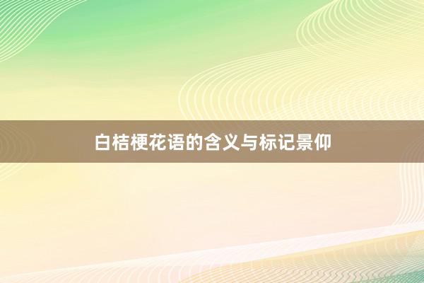 白桔梗花语的含义与标记景仰